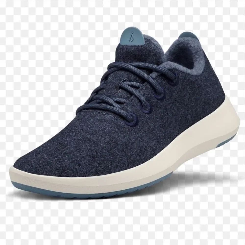AllBirds navy blue wool running shoes size 8